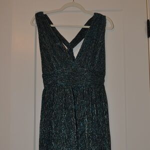 Lulus Green and Gold TIe Back Dress Size L